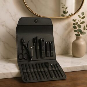 Kit manicure estojo courino 16 pcs cores (Lucs)