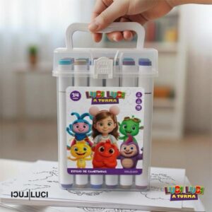 Conjunto canetinhas Luci Luci a Turma 24un / 48 pontas + Adesivos (LUCS)