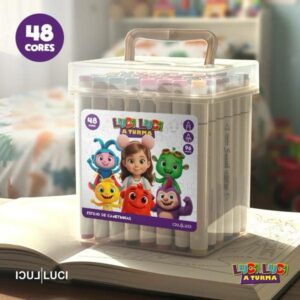 Conjunto canetinhas Luci Luci a Turma 48un / 96 pontas + Adesivos (LUCS)